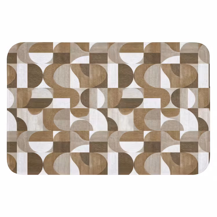Abstract - Retro - Bruin Badmat klein 997 -3d