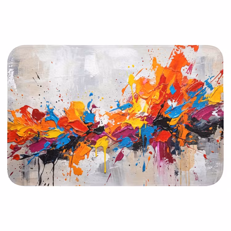 Abstract - Schilderij - Kleurrijk - Dynamisch Badmat klein -3d