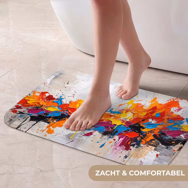 Abstract - Schilderij - Kleurrijk - Dynamisch Badmat klein -USP_ZachtNL