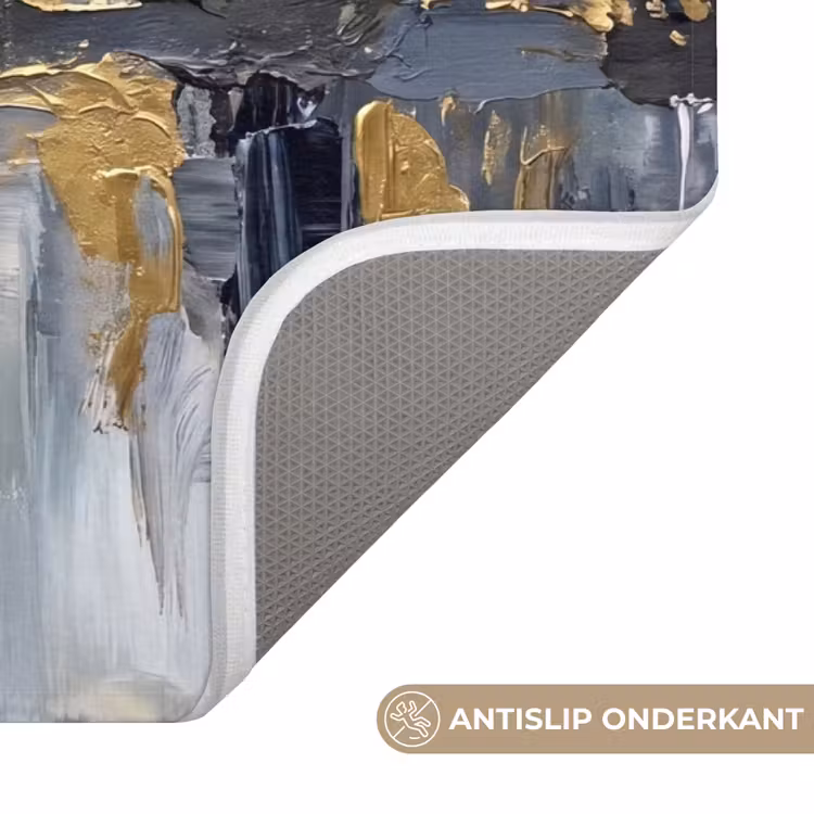 Abstract - Structuur - Goud - Grijs - Modern Badmat klein -USP_AntislipNL