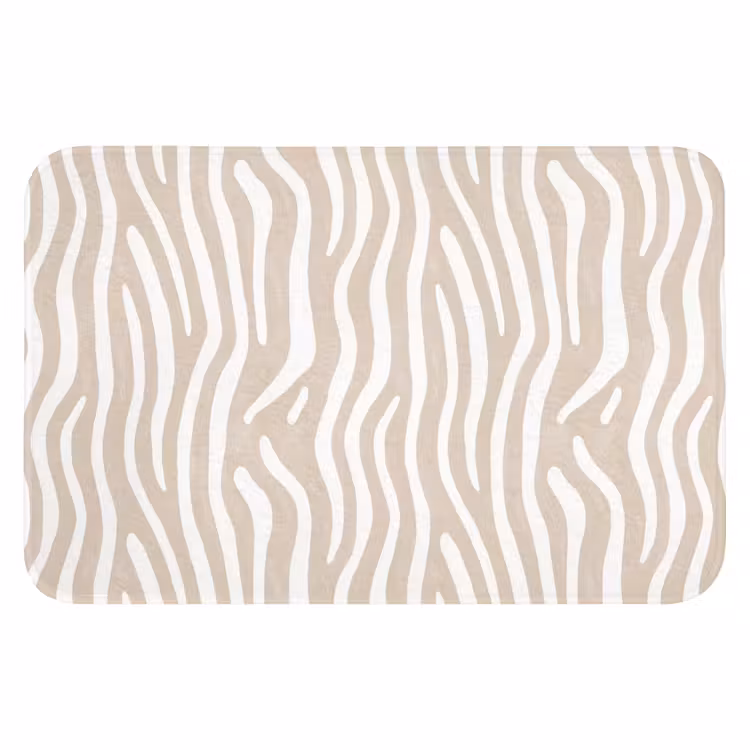 Abstract - Zebra - Beige Badmat klein 997 -3d
