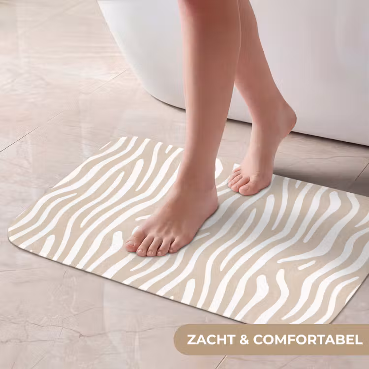 Abstract - Zebra - Beige Badmat klein 997 -USP_ZachtNL