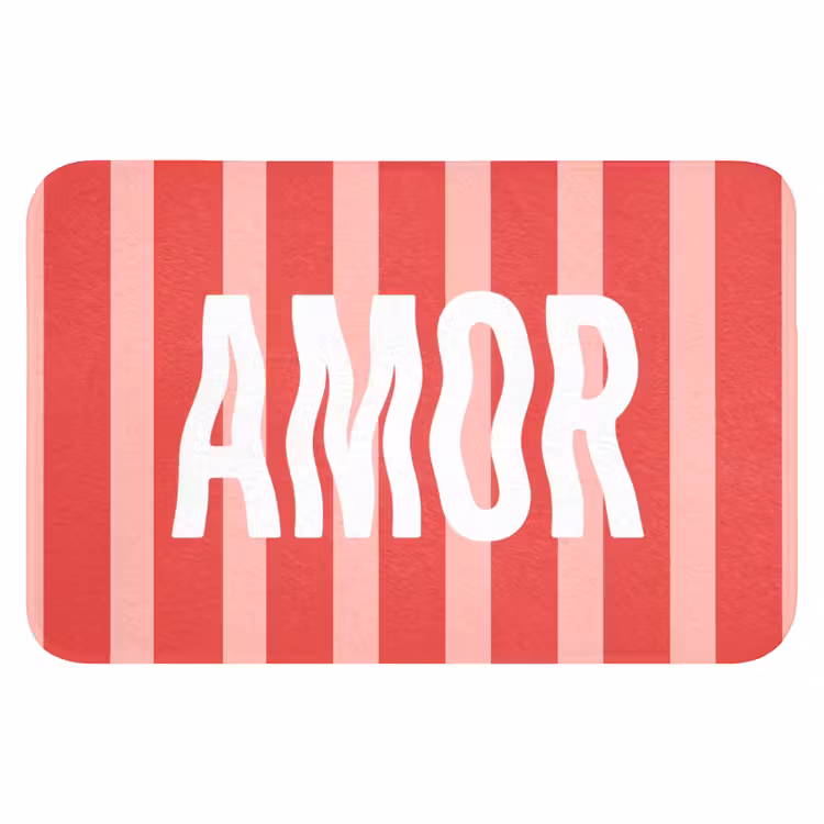 Amor - Strepen - Rood - Roze Badmat klein -3d