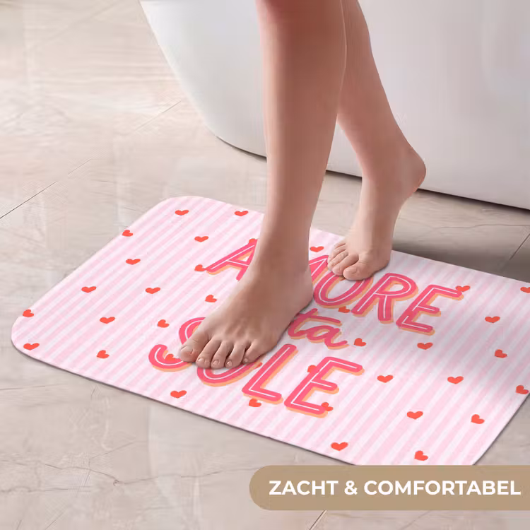 Amore vita sole - Roze - Hartjes Badmat klein -USP_ZachtNL