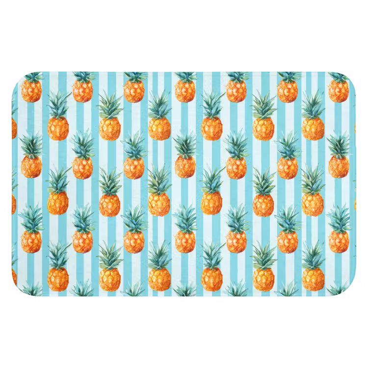 Ananas - Strepen - Groen Badmat klein 997 -3d