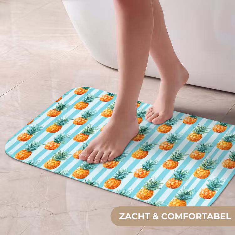Ananas - Strepen - Groen Badmat klein 997 -USP_ZachtNL