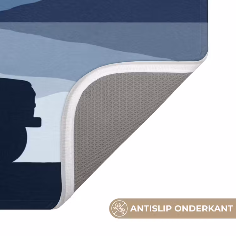 Auto - Meer - Bergen - Blauw Badmat klein -USP_AntislipNL