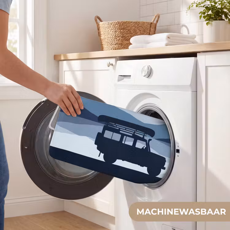 Auto - Meer - Bergen - Blauw Badmat klein -USP_WasbaarNL