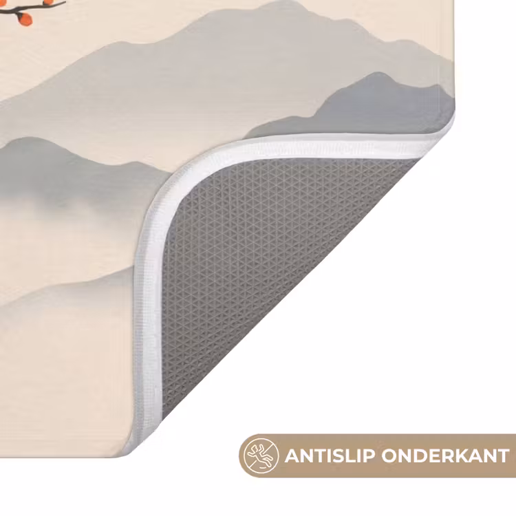 Aziatisch - Bloesem - Rood Badmat klein -USP_AntislipNL