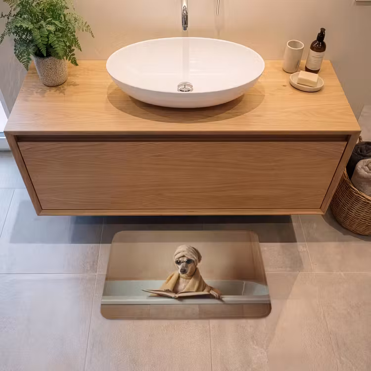 Bad - Hond - Boek - Zonnebril Badmat klein -sfeer1