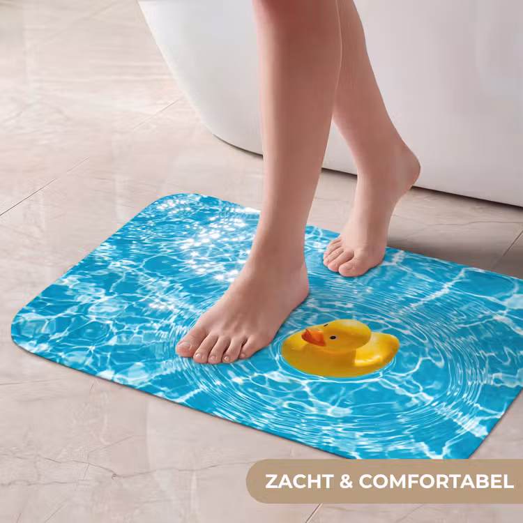 Badeend - Dobberen - Blauw Badmat klein -USP_ZachtNL