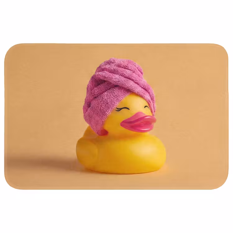 Badeend - Handdoek - Kleurrijk Badmat klein -3d