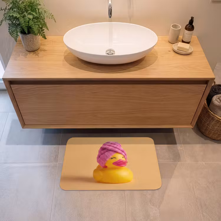 Badeend - Handdoek - Kleurrijk Badmat klein -sfeer1