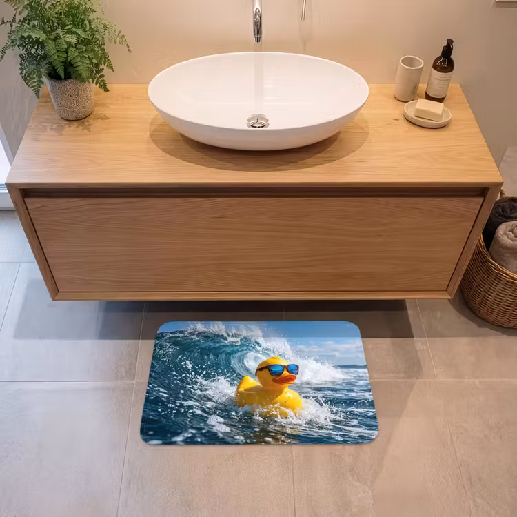 Badeend - Stoer - Golven Badmat klein -sfeer1