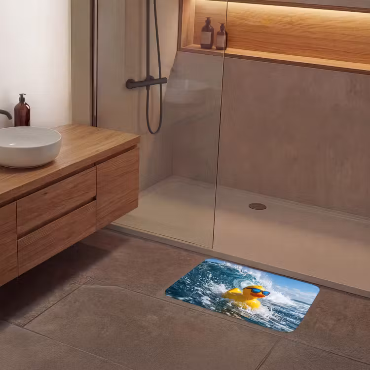 Badeend - Stoer - Golven Badmat klein -sfeer2