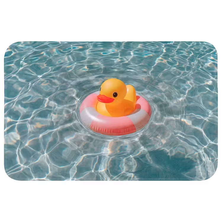 Badeend - Zwemband - Geel Badmat klein -3d