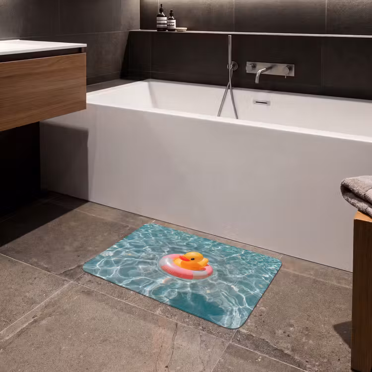 Badeend - Zwemband - Geel Badmat klein -sfeer3