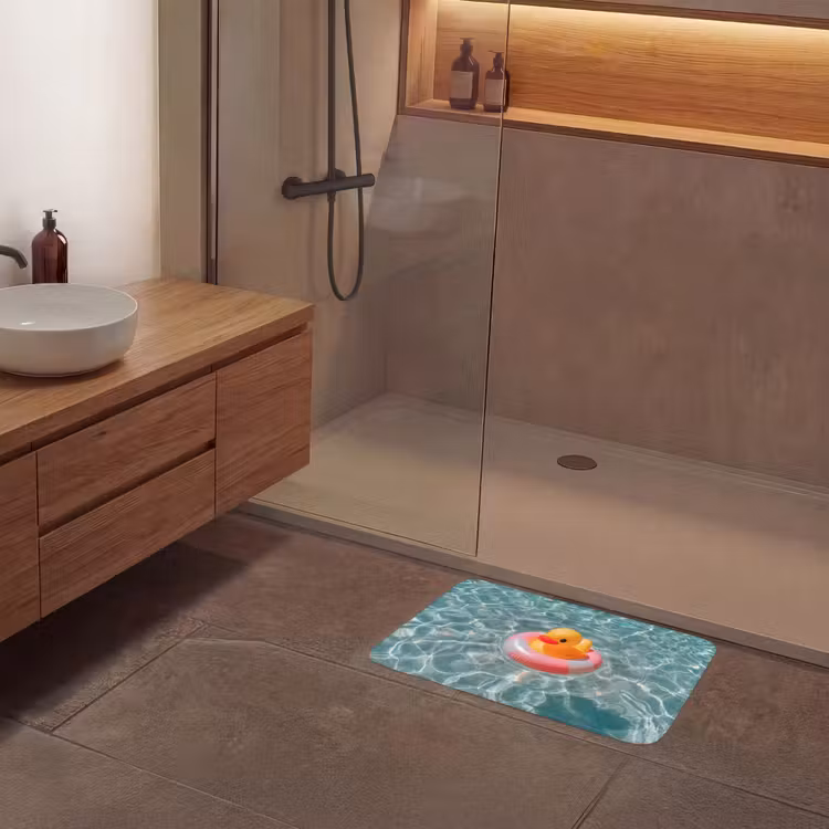 Badeend - Zwemband - Geel Badmat klein -sfeer2