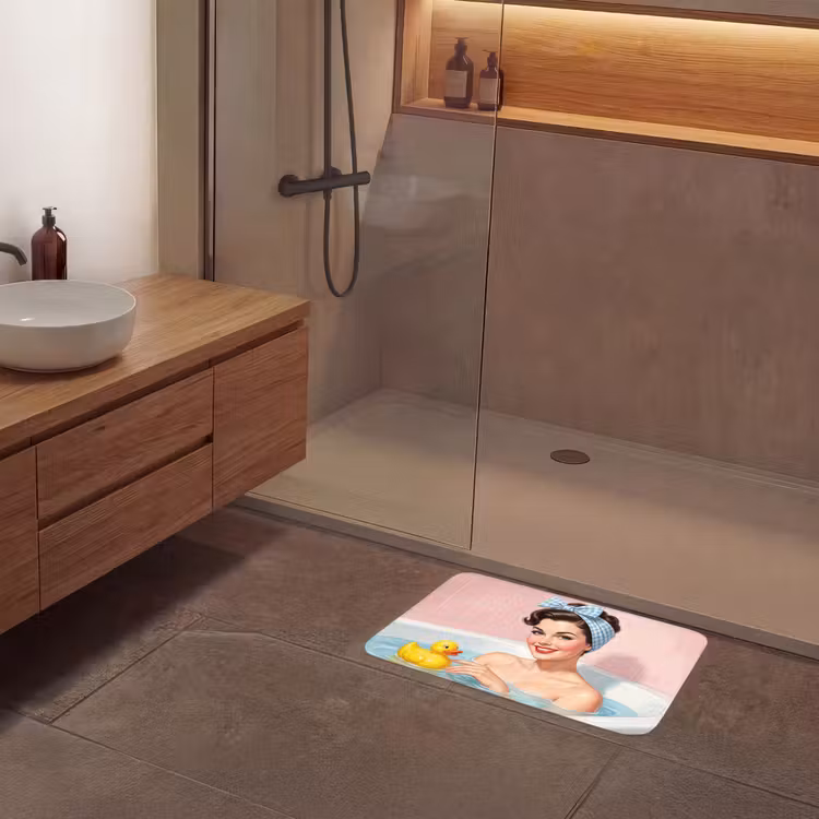 Badkamer - Eend - Blauw Badmat klein -sfeer2