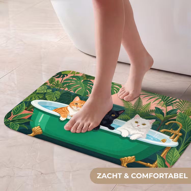 Badkamer - Kattenparade - Kleurrijk Badmat klein -USP_ZachtNL