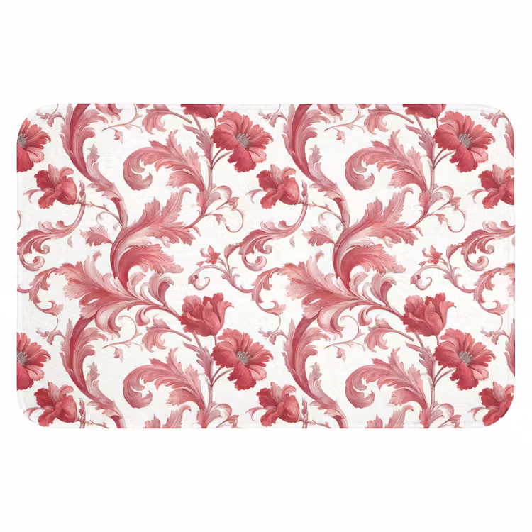 Barok - Patroon - Rood Badmat klein 997 -3d
