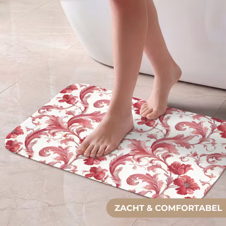 Barok - Patroon - Rood Badmat klein 997 -USP_ZachtNL