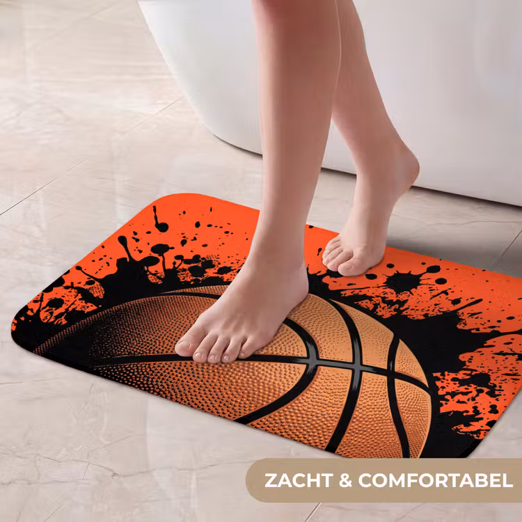 Basketbal - Verf - Sport - Oranje Badmat klein -USP_ZachtNL