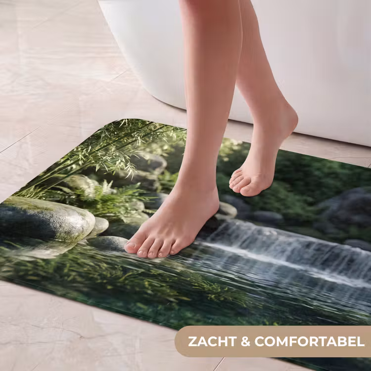 Beek - Waterval - Natuur - Groen Badmat klein -USP_ZachtNL