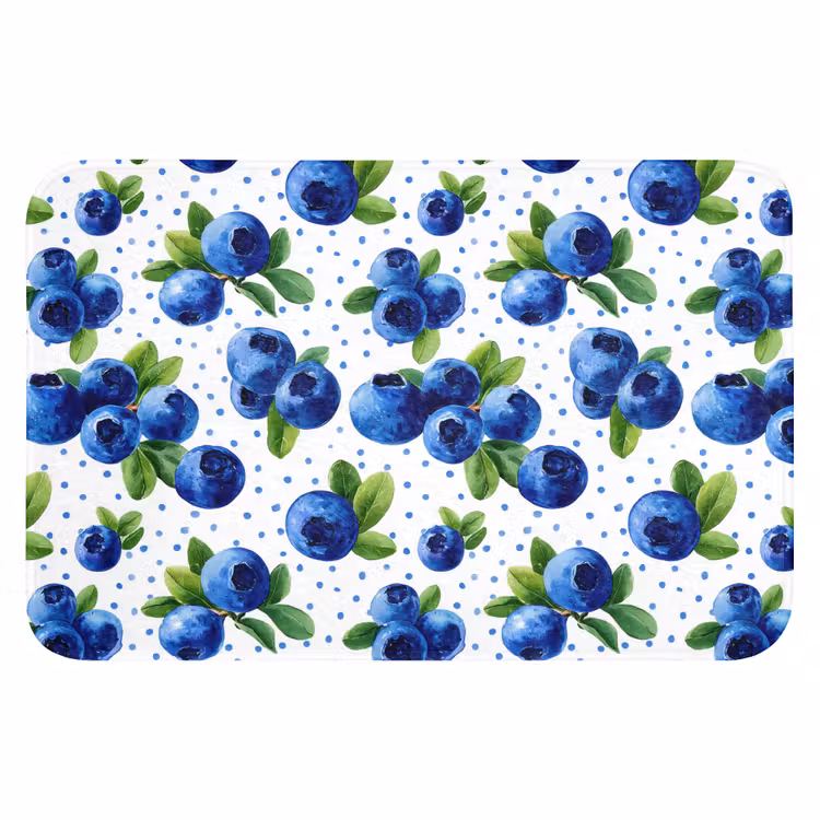 Bessen - Patroon - Blauw Badmat klein 997 -3d