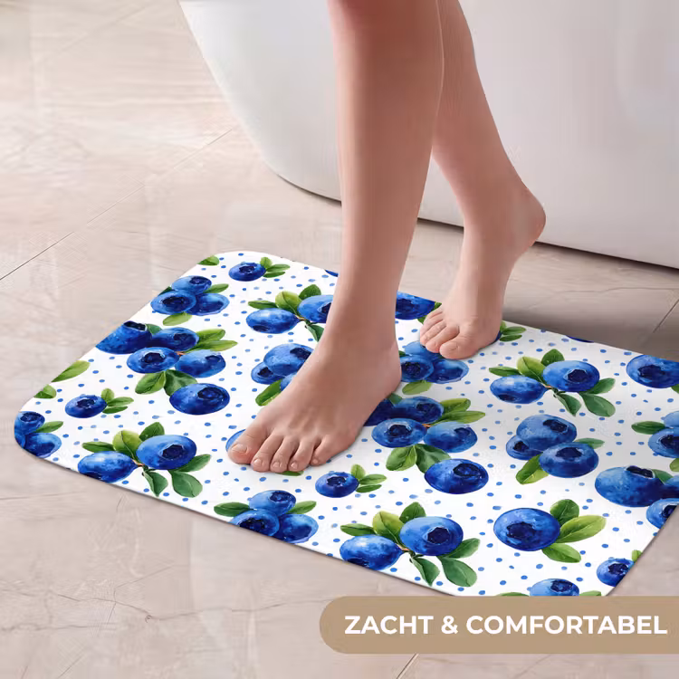 Bessen - Patroon - Blauw Badmat klein 997 -USP_ZachtNL
