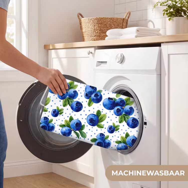 Bessen - Patroon - Blauw Badmat klein 997 -USP_WasbaarNL