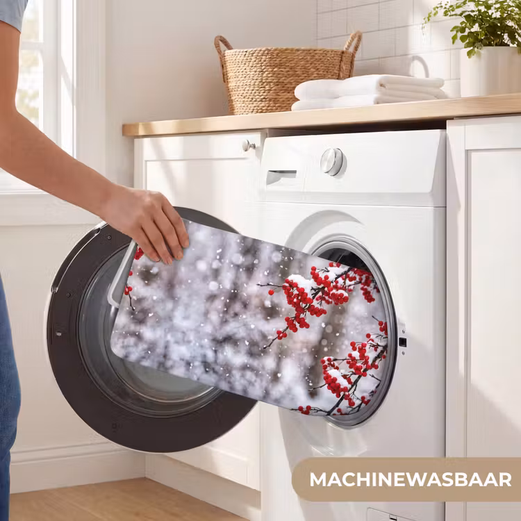 Bessen - Takken - Sneeuw - Winter - Kleurrijk Badmat middel -USP_WasbaarNL