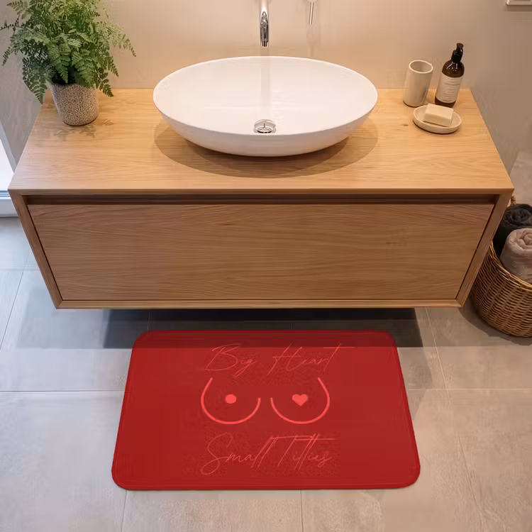 big heart small titties - Hart - Rood Badmat klein -sfeer1