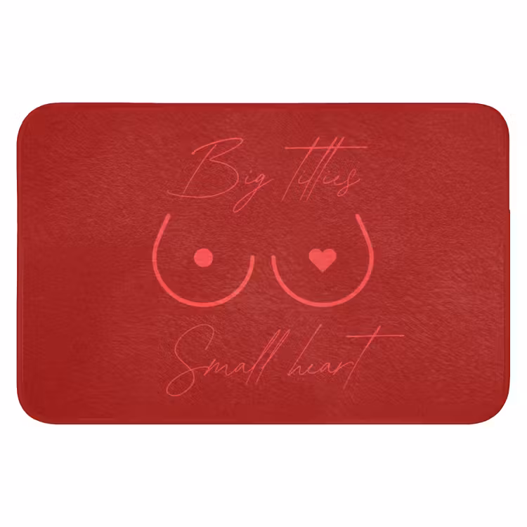 Big titties small heart - Rood - Hart Badmat klein -3d