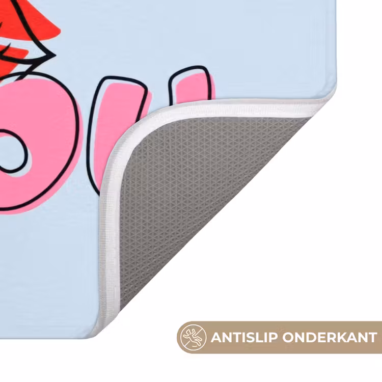 Bisou - Blauw - Roze - Lippen Badmat klein -USP_AntislipNL