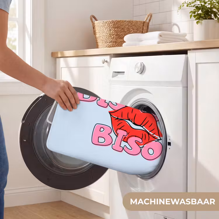 Bisou - Blauw - Roze - Lippen Badmat klein -USP_WasbaarNL