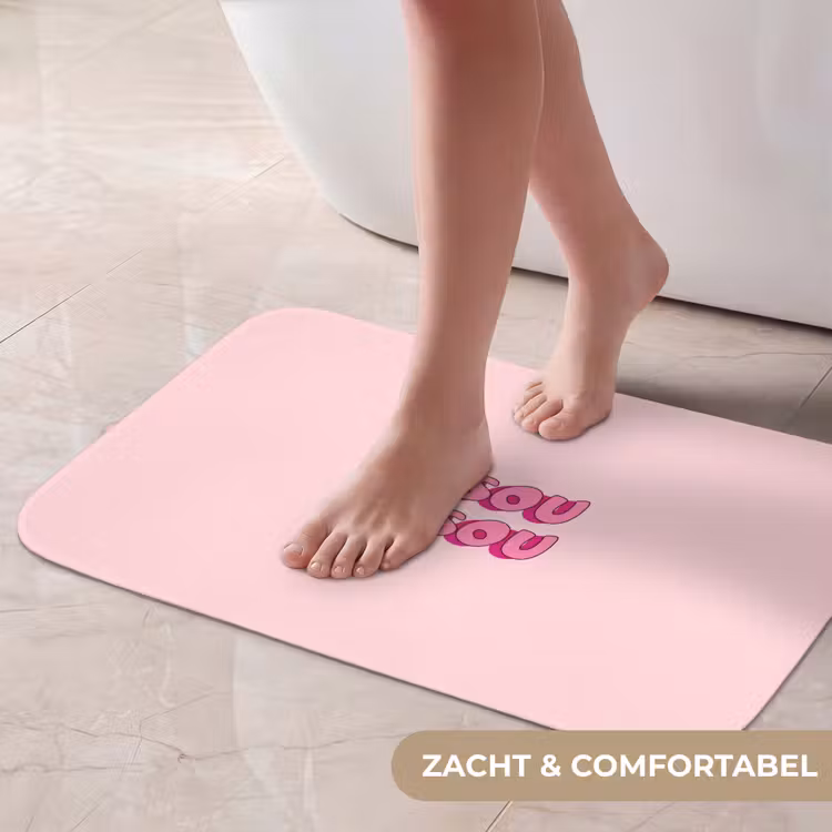 Bisou - Roze - Schaduw Badmat klein -USP_ZachtNL