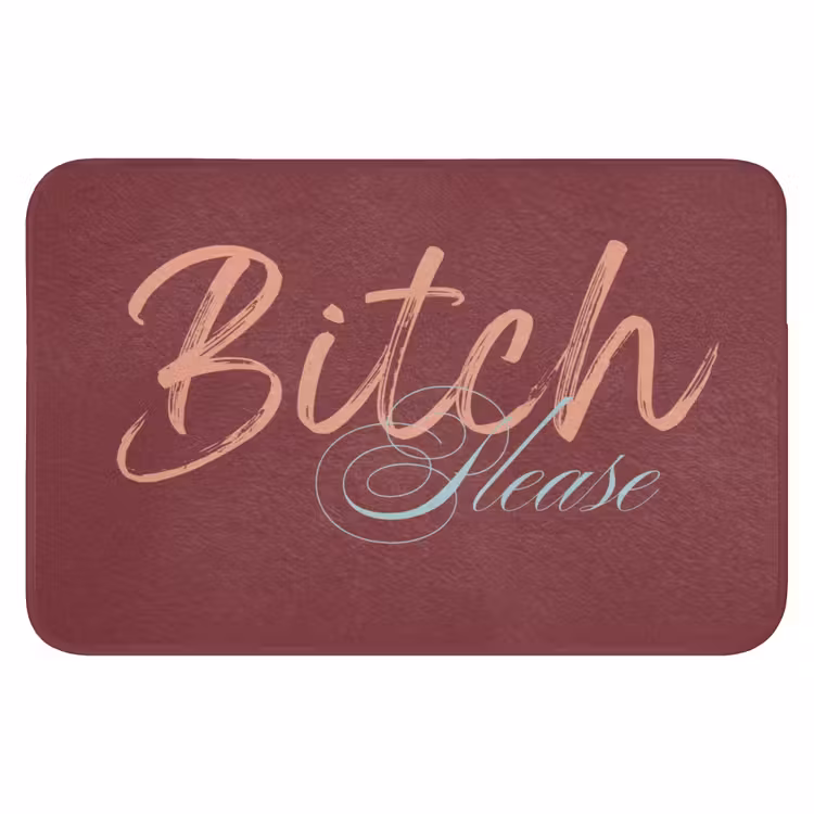 Bitch please - Rood - Blauw Badmat klein -3d