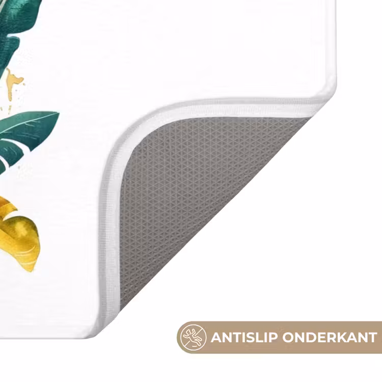 Bladeren - Groen - Tropisch - Goud - Natuur Badmat klein -USP_AntislipNL