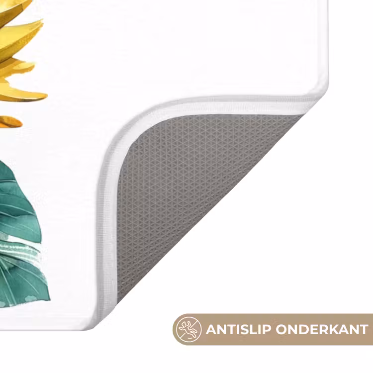 Bladeren - Monstera - Groen - Goud - Modern Badmat klein -USP_AntislipNL