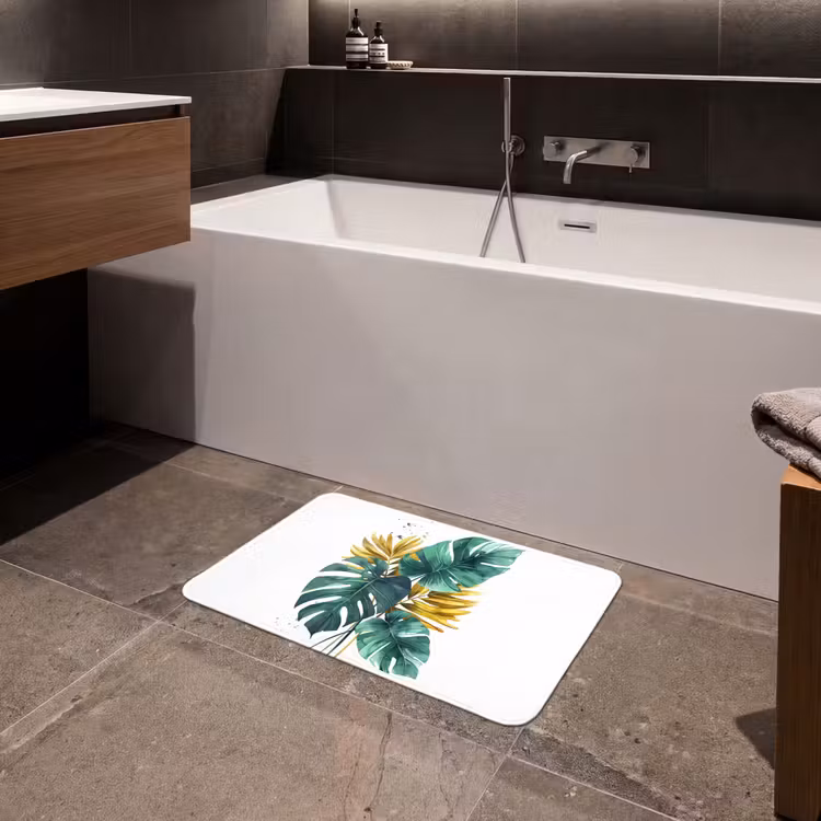 Bladeren - Monstera - Groen - Goud - Modern Badmat klein -sfeer3