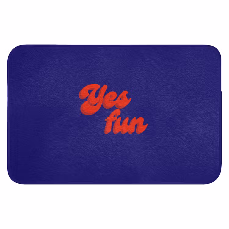 Blauw - Rood - Yes fun - 3D Badmat klein -3d