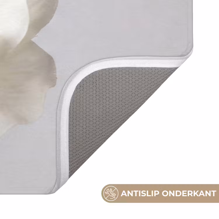 Bloem - Minimalistisch -Wit Badmat klein -USP_AntislipNL