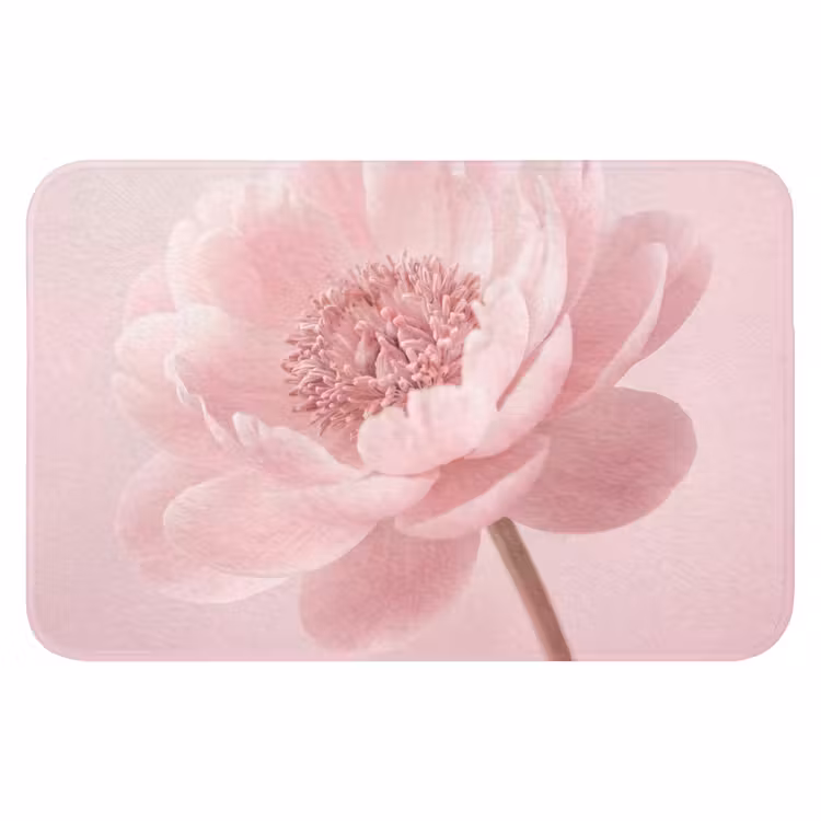 Bloem - Pioenroos - Roze Badmat klein -3d