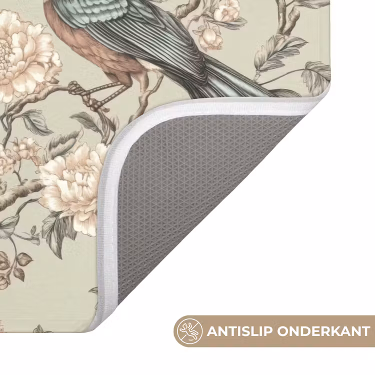 Bloem - Vogel - Kleurrijk Badmat klein 997 -USP_AntislipNL