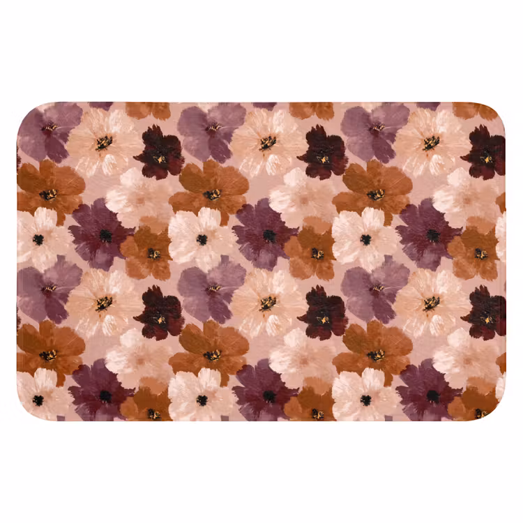 Bloemen - Abstract - Aardetinten Badmat klein 997 -3d