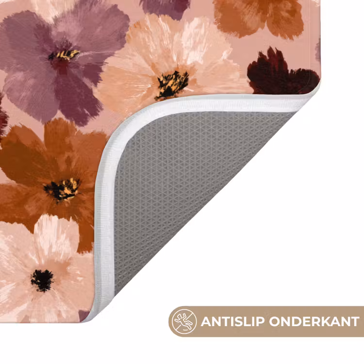 Bloemen - Abstract - Aardetinten Badmat klein 997 -USP_AntislipNL