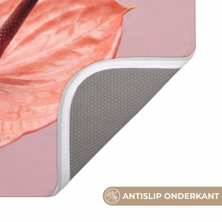 Bloemen - Anthuriums - Geel - Roze Badmat klein -USP_AntislipNL