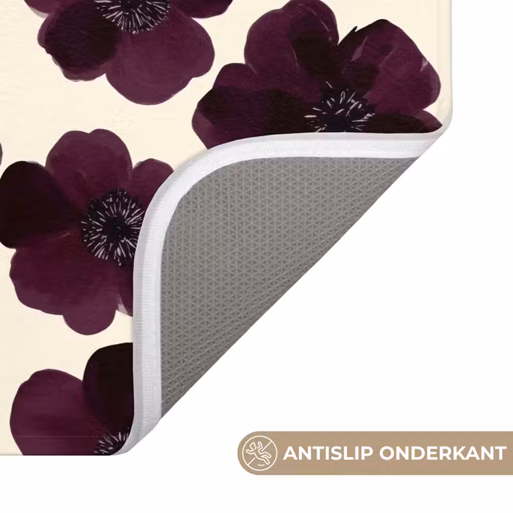 Bloemen - Aquarel - Paars Badmat klein 997 -USP_AntislipNL