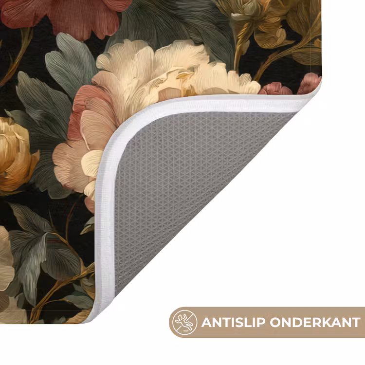 Bloemen - Barok - Patroon - Roze - Crème Badmat klein 997 -USP_AntislipNL